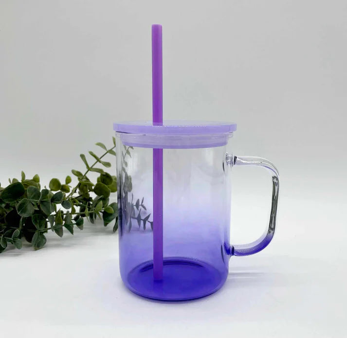 Coloured Ombre Glass Sublimation 17oz Mug with Handle