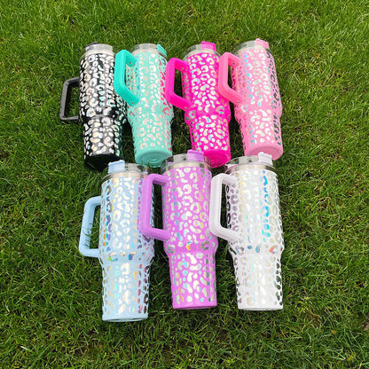 IRIDESCENT Leopard 40oz Tumbler with Handle