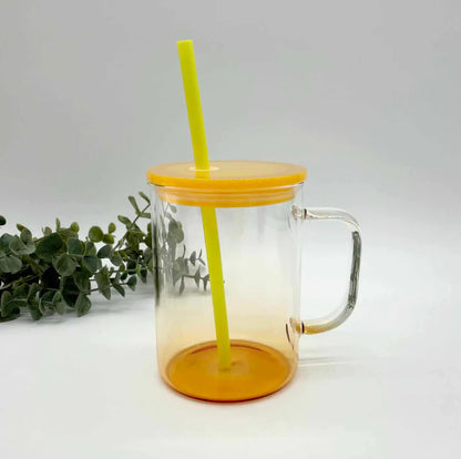 Coloured Ombre Glass Sublimation 17oz Mug with Handle