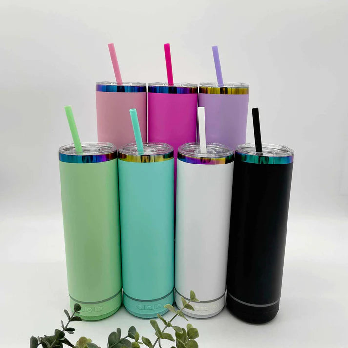 SPEAKER Macaroon Rainbow plated 20oz tumbler