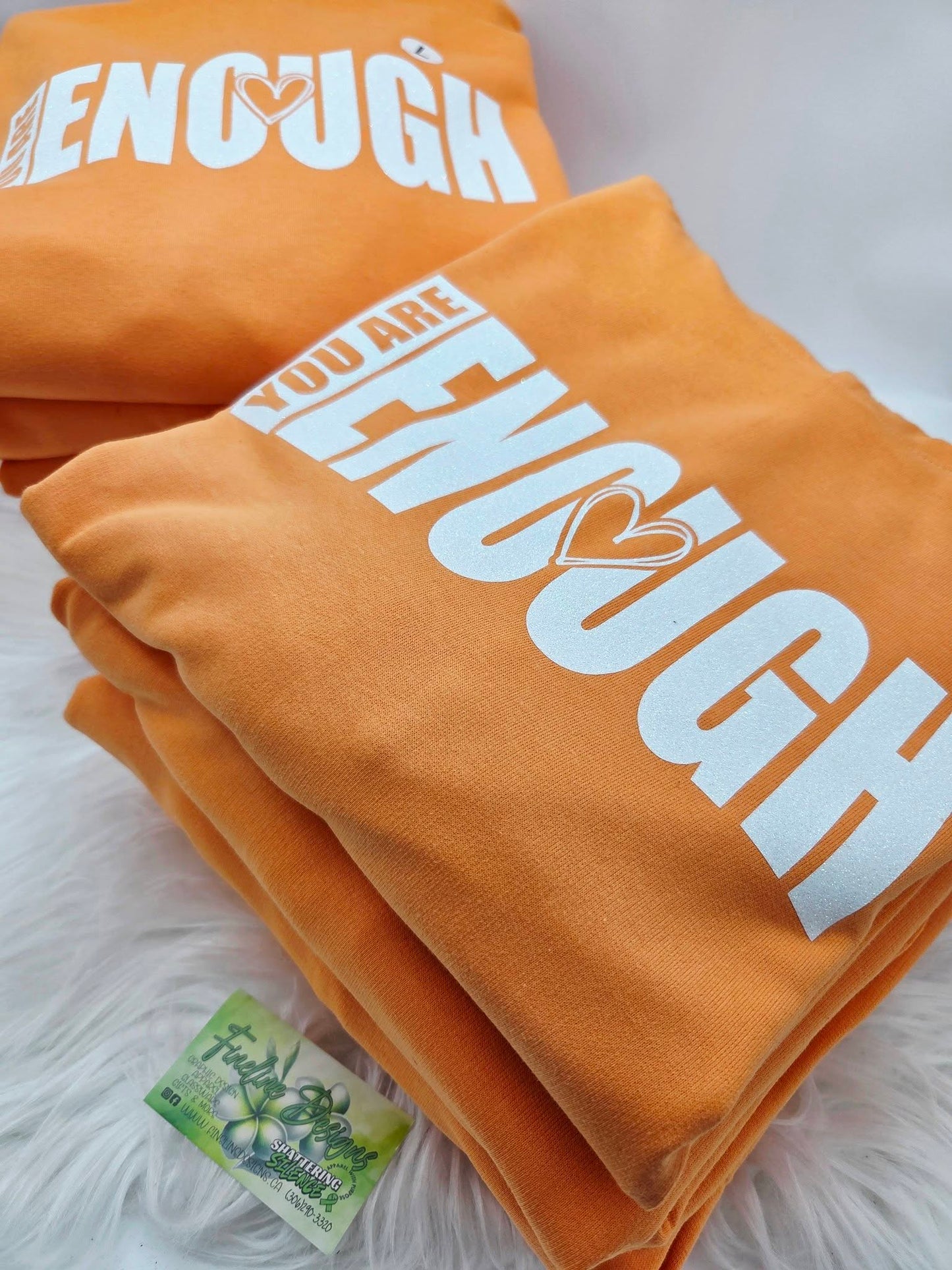 YOU ARE ENOUGH GLITTERED HOODIE