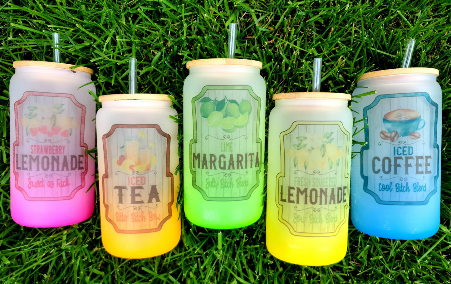 16oz coloured glass