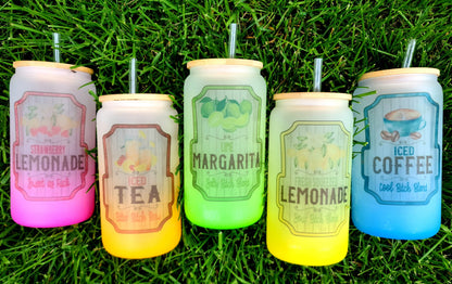 16oz coloured glass