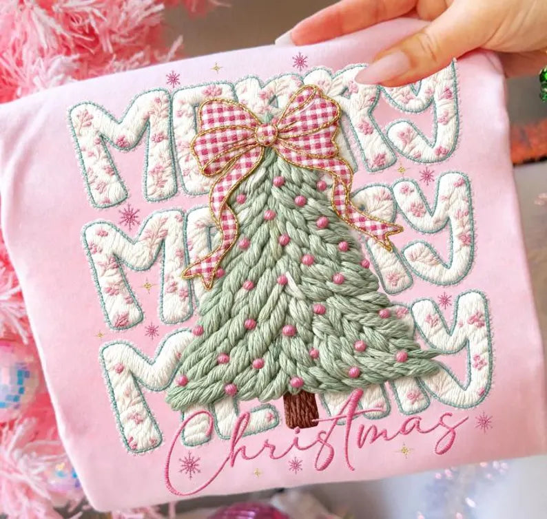 Faux Yarn Merry Christmas