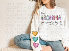 MOMMA heart on my sleeve CREWNECK